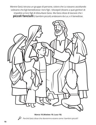 Jesus Blessed the Children coloring page