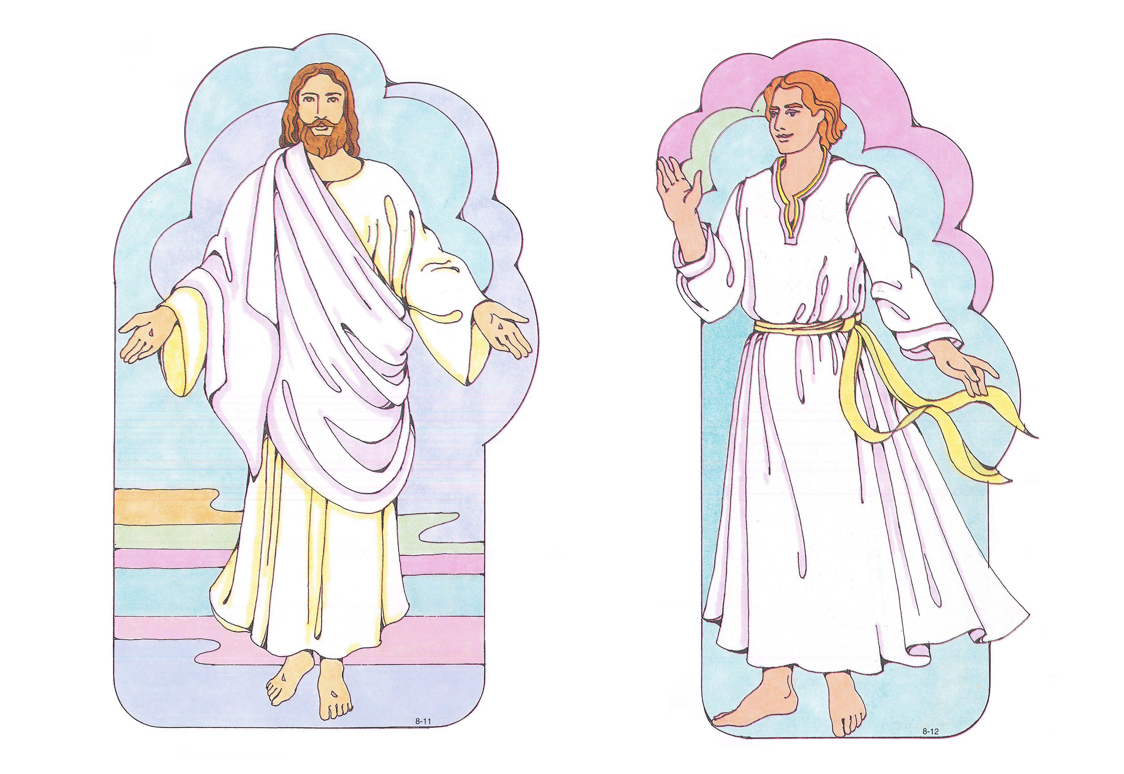 Primary Visual Aids: Cutouts 8-11 Resurrected Christ; 8-12 Angel.