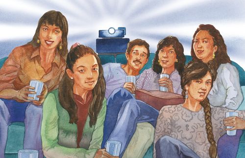 illustration of family sitting together