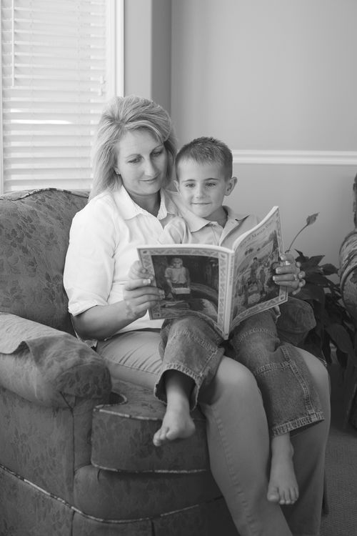 mother reading to child