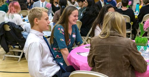 youth at tables