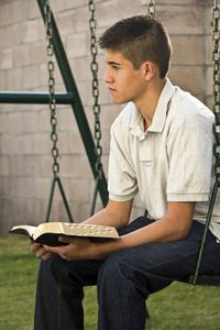 student studying the scriptures