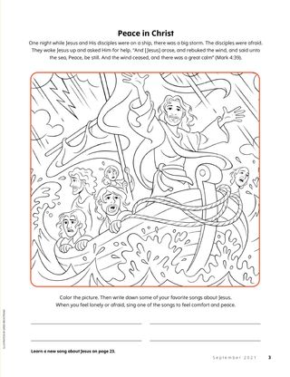 coloring page of Jesus calming the storm