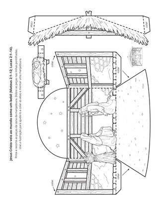 página de atividades: Jesus Cristo veio à Terra como um bebê