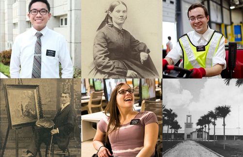 Un collage de misioneros de servicio