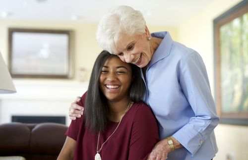 young woman and elderly woman