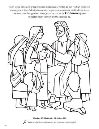 Jesus Blessed the Children coloring page