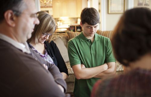 Family praying.