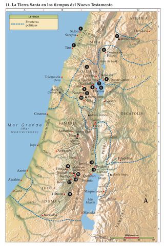 map, Holy Land in New Testament Times