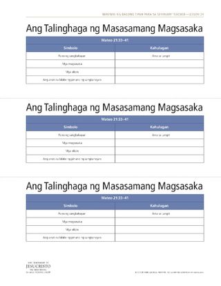 handout, Talinghaga ng Masasamang Magsasaka