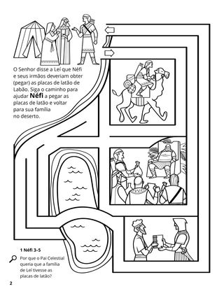 Nephi Obtains the Brass Plates coloring page
