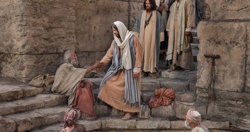 Jesucristo sanando a un hombre