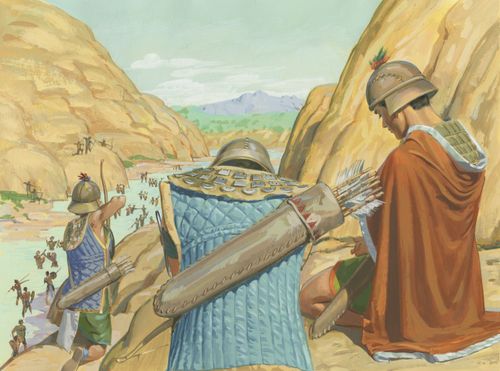 Nephites shooting arrows