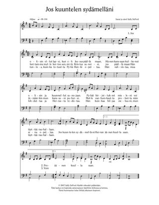 Sheet music of the song "If I Listen with My Heart" for the Additional Songs for Children Collection.