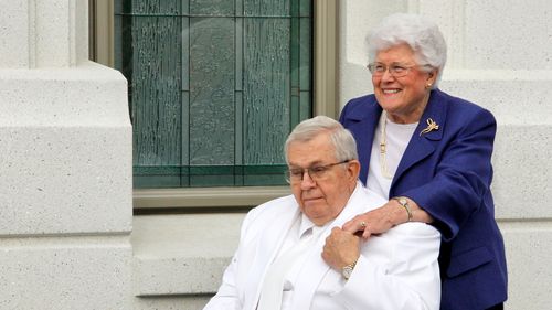 President and Sister Packer at Brigham City Utah Temple