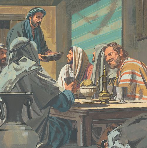 Jesus and Apostles eating Passover feast