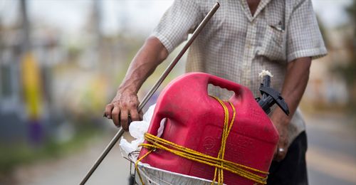 gas can on a bike