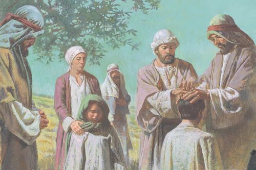 Peter and John give the gift of the Holy Ghost to the members in Samaria. - ch.-2