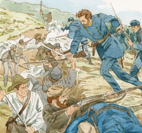 men fighting during Civil War