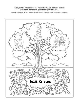 stránka s činnostmi: Když je má víra zakořeněna v Ježíši Kristu