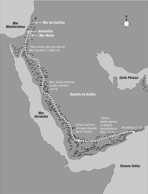 Mapa da possível rota de Leí