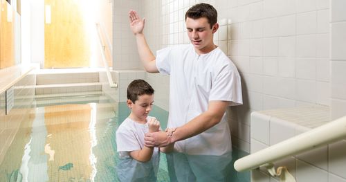 girl being baptized