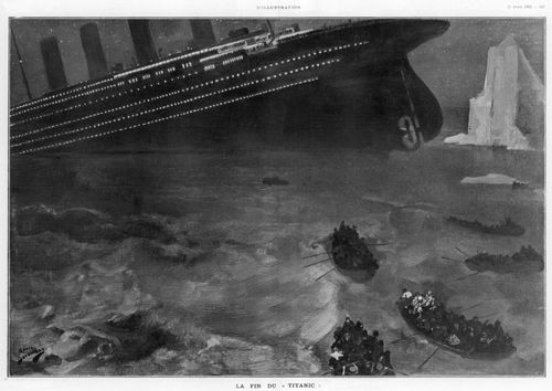 depiction of the sinking of the Titanic