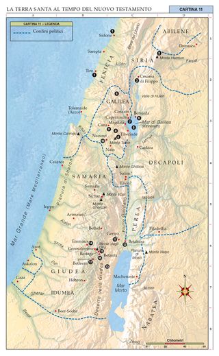 mappa, la terra santa ai tempi del Nuovo Testamento