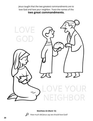 The Two Great Commandments coloring page