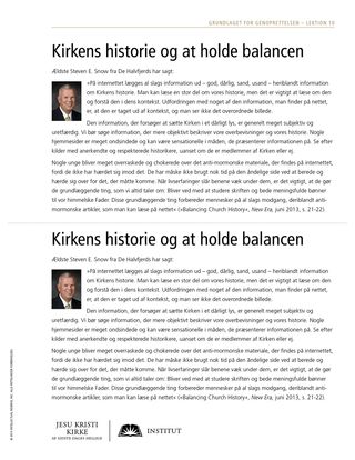 Uddelingsark, Kirkens historie og at holde balancen