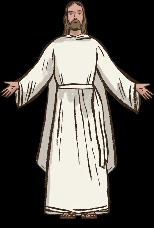 image of Jesus in a white robe