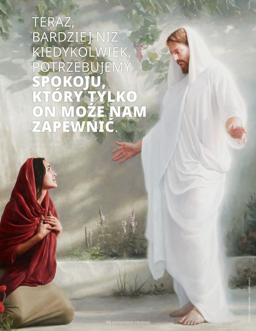 plakat przedstawiający Jezusa Chrystusa, który ukazuje się Marii Magdalenie