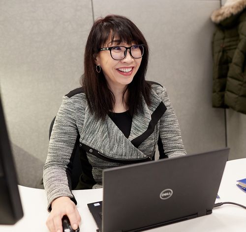 woman at desk