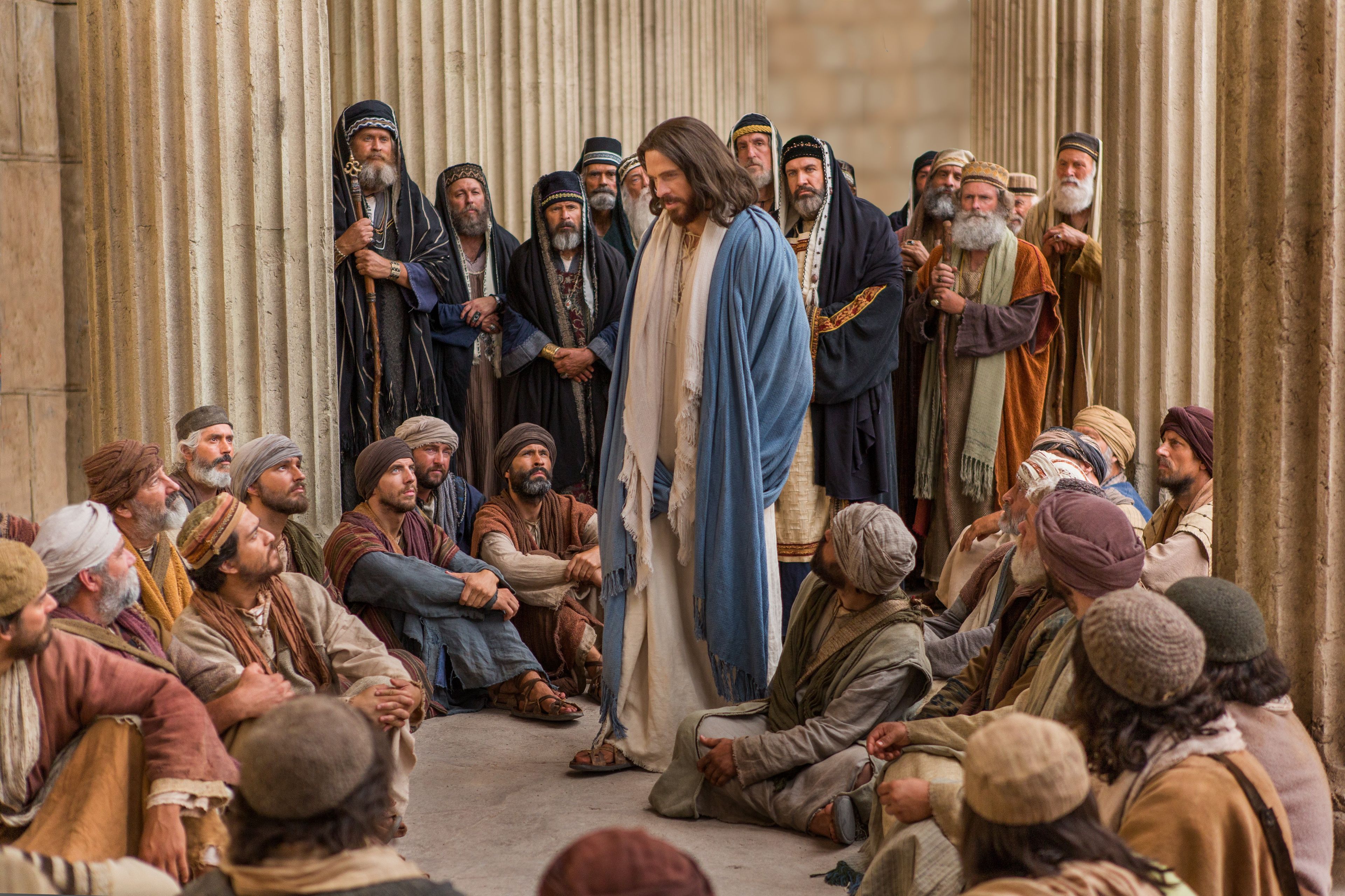 Jesus is questioned by Pharisees, and He teaches them.
