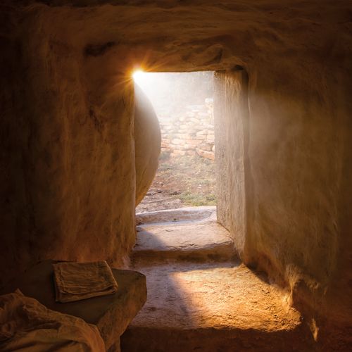 Jesus Christ's empty tomb - set at Goshen, Utah