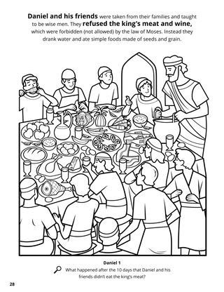 Daniel and His Friends coloring page