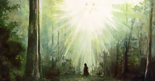 José Smith ve al Padre Celestial y a Jesucristo en la Arboleda Sagrada