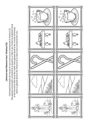 pagină cu activități: „Domnul este Păstorul meu”