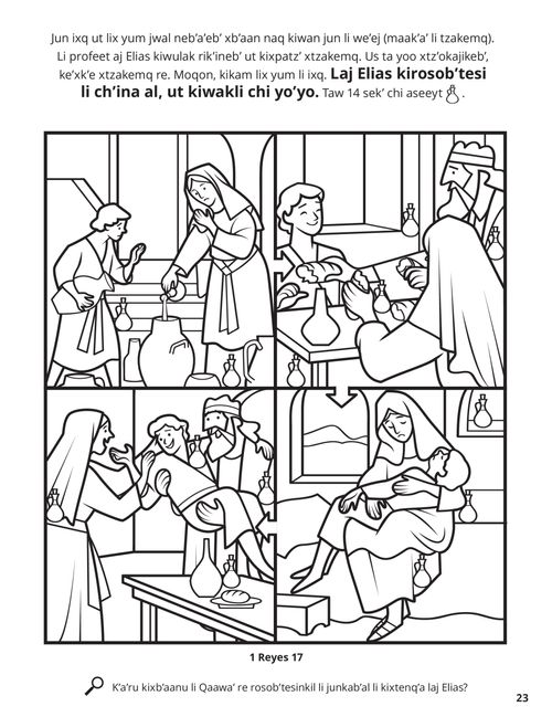 Elijah and the Widow coloring page