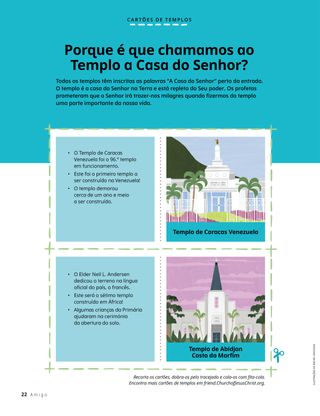 Cartões de templos para recortar