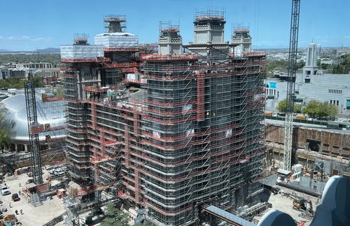 scaffolding on Salt Lake Temple