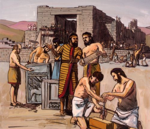 Solomon’s people building temple