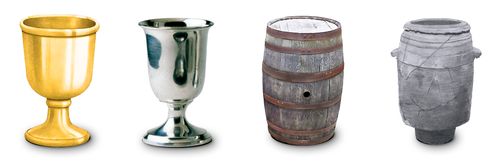 goblets, barrels