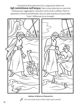 Jesus Walked on Water coloring page