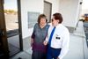 Elder James Turner and his wife, Rene, make their way to the Las Vegas Transitional Services Office in Nevada on Monday, August 9, 2021. The couple volunteer as service missionaries to connect individuals that seek to stabilize their lives with temporal assistance, unemployment support and general information about community and government resources.