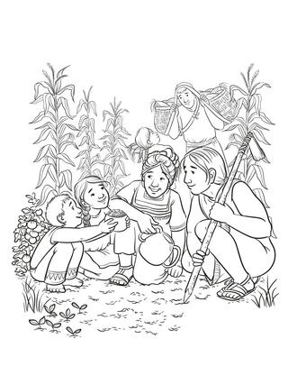 coloring page of People Lived Happily