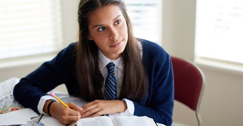 young woman in school