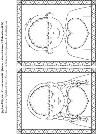 aktivitetssida: Jag kan följa Jesus Kristus med mitt hjärta och mitt sinne