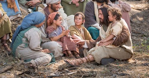 Jesus sitting with children