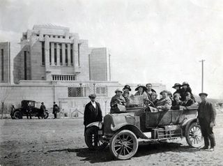 Historical photograph of the Cardston Alberta Canada Temple.